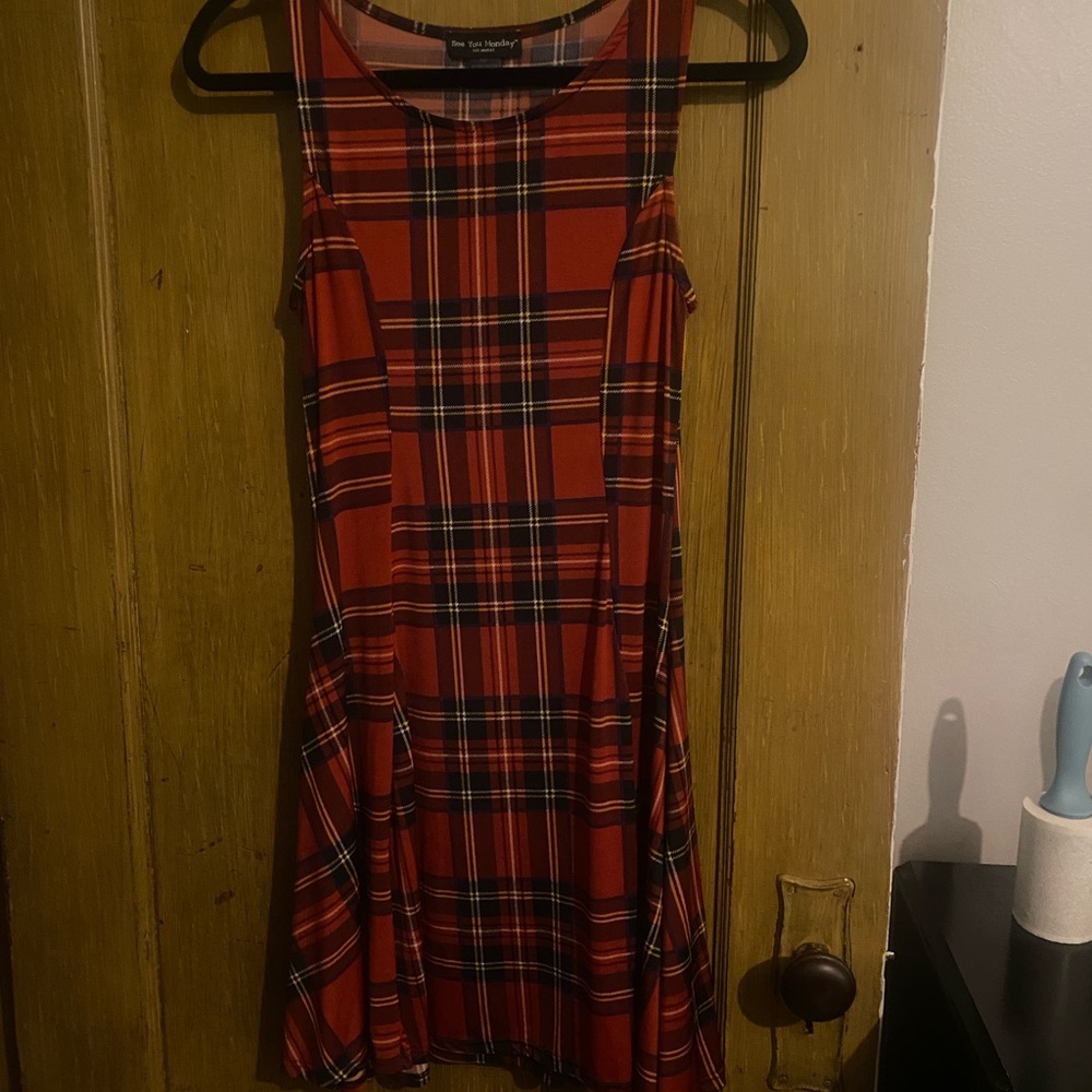 Tartan Plaid A-Line Slip Dress M